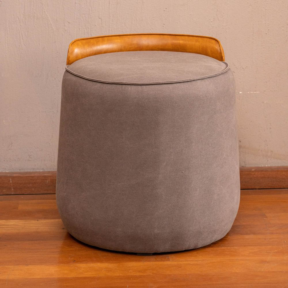 Puff-Alamo-Estofado-Tecido-Lona-Grafite-e-Courino-Caramelo-53-cm---71332