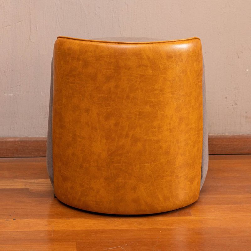 PuffAlamoEstofadoTecidoLonaGrafiteeCourinoCaramelo53cm71332