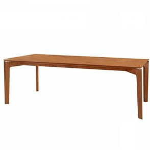 Mesa de Jantar Lush Retangular Laminado Castanho com Base Madeira 200 cm - 71994