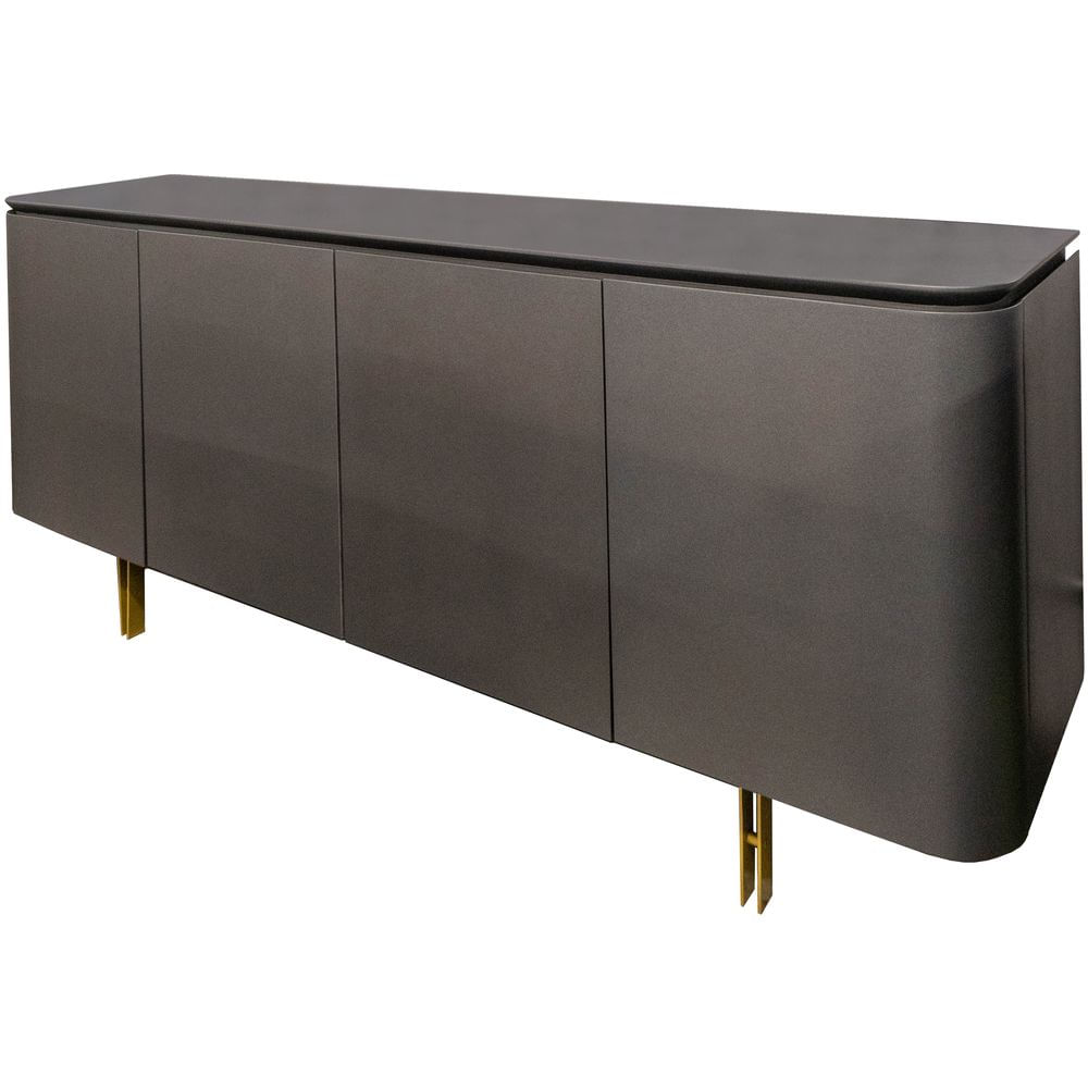 Buffet-Collins-4-Portas-Laca-Grafite-Brilho-com-Pes-Aco-Ouro-200-cm---71182