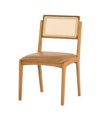 Cadeira Argos Tela Sextavada Assento Caramelo Verniz Mel - 72696
