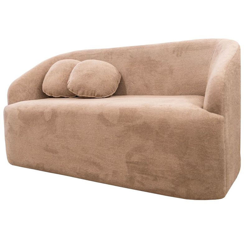 SofaGemaEstofadoTecidoAveludadoBouclecorBege165cm70858