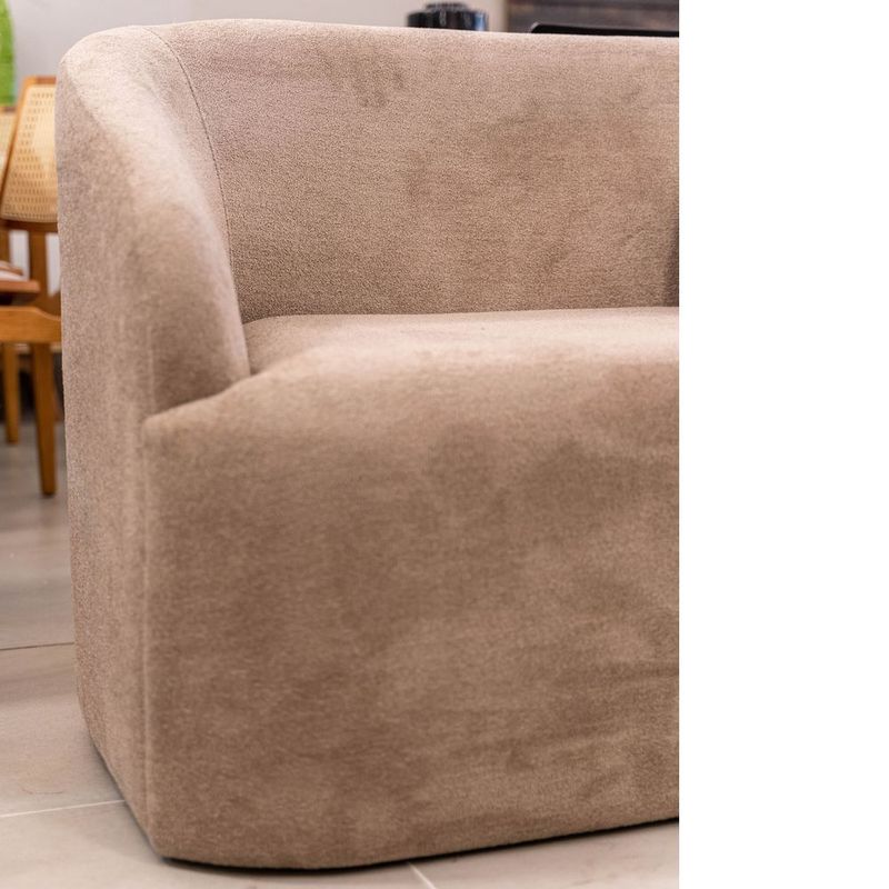 SofaGemaEstofadoTecidoAveludadoBouclecorBege165cm70858