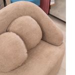 SofaGemaEstofadoTecidoAveludadoBouclecorBege165cm70858