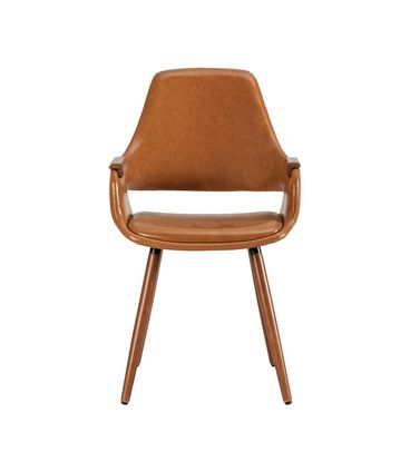 Cadeira Dortmund Courino Caramelo com Base Madeira - 72762