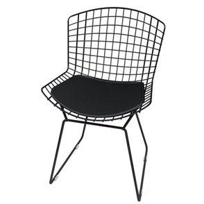 Cadeira Bertoia Metal Pintura Preta e Assento Courissimo Preto - 67958