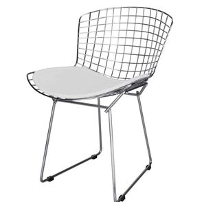 Cadeira Bertoia Estrutura Cromada com Assento Courissimo Branco - 67957