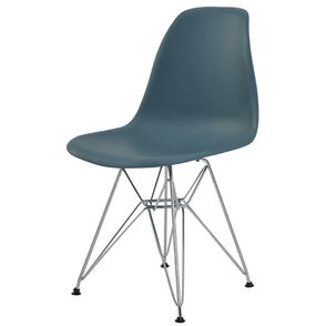 Cadeira Eames Eiffel Assento Verde Petroleo com Base Cromada - 34292