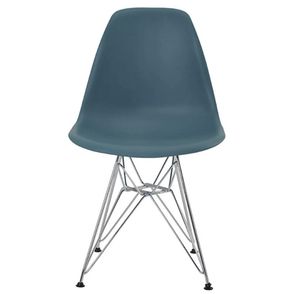 Cadeira Eames Eiffel Assento Verde Petroleo com Base Cromada - 34292