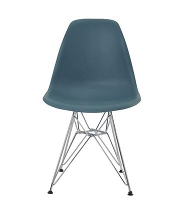 Cadeira Eames Eiffel Assento Verde Petroleo com Base Cromada - 34292