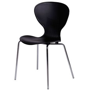 Cadeira Formiga 1103 Polipropileno Preto com Base Cromada - 16349