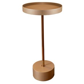 Mesa de Apoio Etoni Alta Tampo Champagne com Haste em Aco cor Dourada 62 cm - 68859