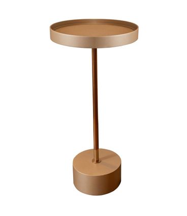 Mesa de Apoio Etoni Alta Tampo Champagne com Haste em Aco cor Dourada 62 cm - 68859