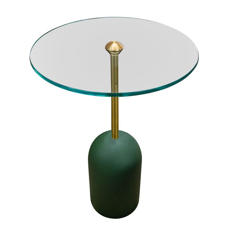MesaApoioGlassAltaTampoVidroeHasteDouradacomBaseVerdeMusgo45cm72676