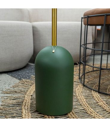 Mesa Apoio Glass Alta Tampo Vidro e Haste Dourada com Base Verde Musgo 45 cm - 72676