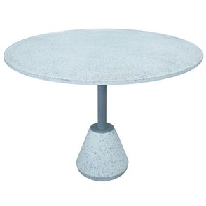 Mesa Jantar Minuto Tampo e Base Granilite Branco com Haste Cinza 100 cm - 72745