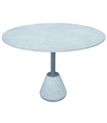 Mesa Jantar Minuto Tampo e Base Granilite Branco com Haste Cinza 100 cm - 72745