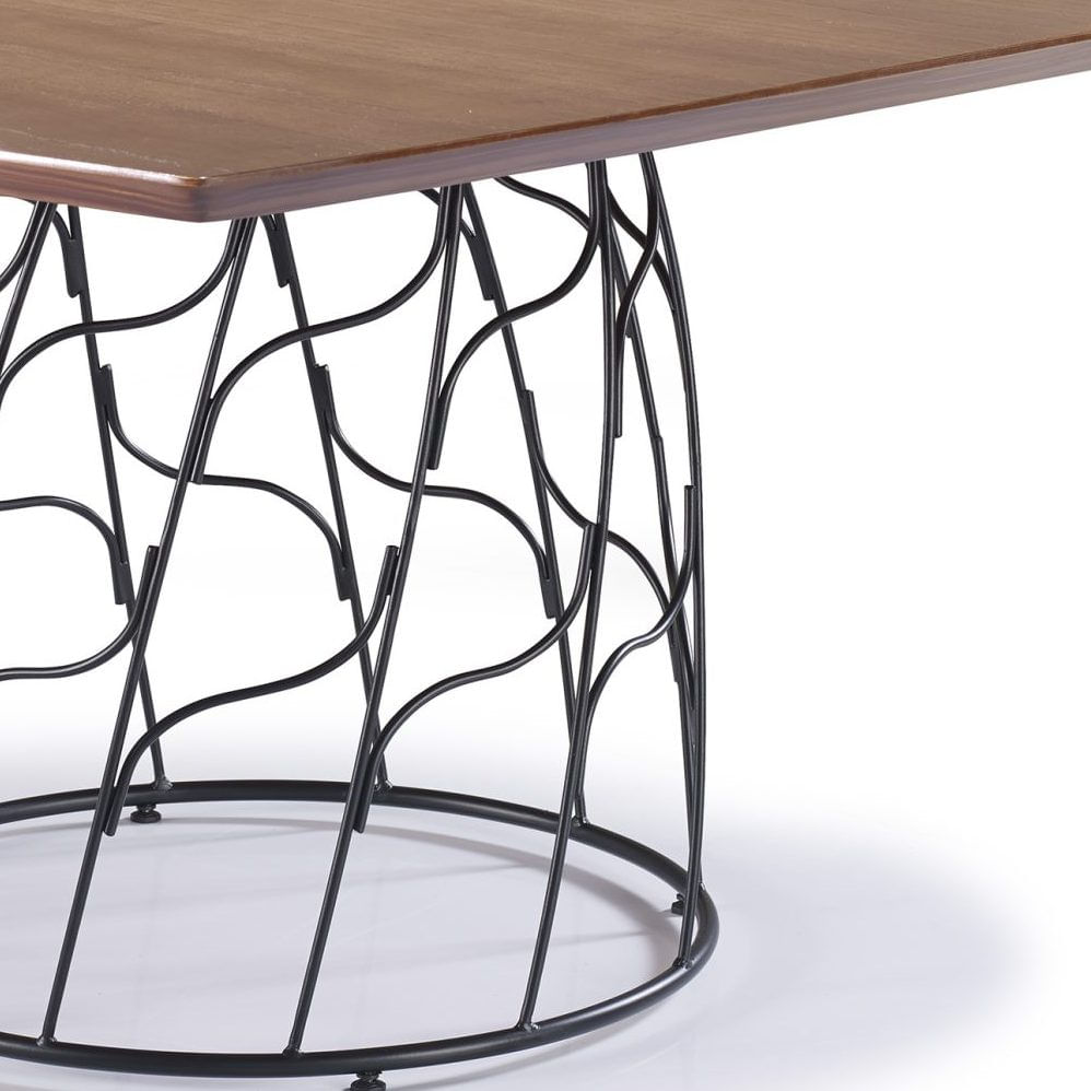 Mesa-de-Jantar-Liz-com-Tampo-Quadrado-em-Madeira-Pinhao-Base-Aco-Preto-140cm---56818