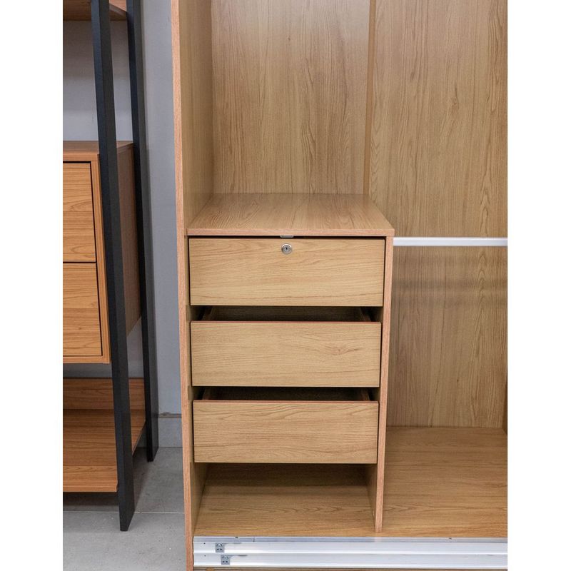 RoupeiroVeneto3PortasMDFcorOlmoeAzulcom1PortaEspelhada275cm73029