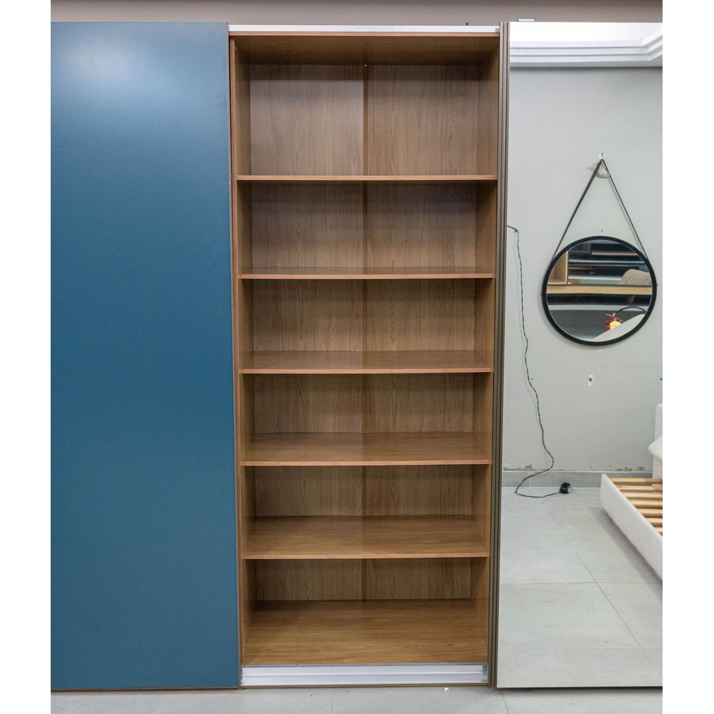 Roupeiro-Veneto-3-Portas-MDF-cor-Olmo-e-Azul-com-1-Porta-Espelhada-275-cm---73029