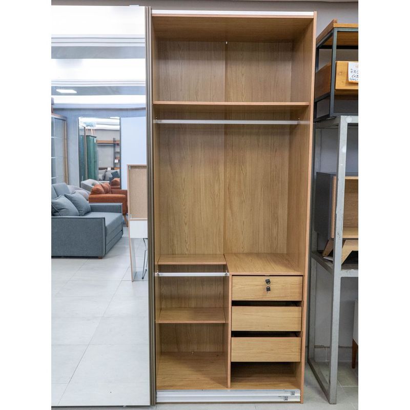 RoupeiroVeneto3PortasMDFcorOlmoeAzulcom1PortaEspelhada275cm73029