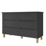 ComodaLogan6GavetasemMDFcorPreto136cm73080