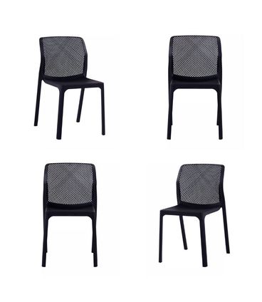 Kit 04 Cadeiras Capri Polipropileno Preta - 73102