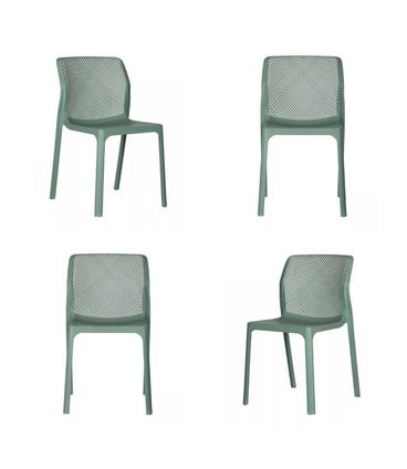 Kit 04 Cadeiras Capri Polipropileno Verde Aloe - 73104