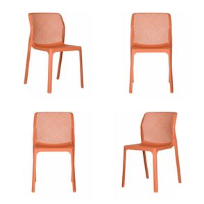 Kit 04 Cadeiras Capri Polipropileno Terracota - 73106