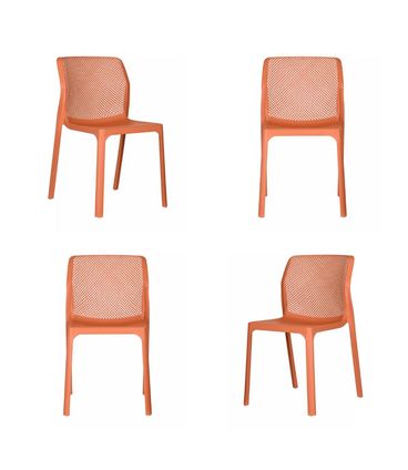 Kit 04 Cadeiras Capri Polipropileno Terracota - 73106