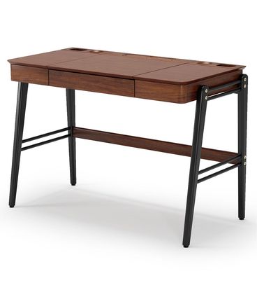 Escrivaninha Joy com 2 Divisorias e 1 Gaveta cor Castanho e Pes Pretos 112 cm - 73115