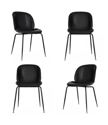 Kit 04 Cadeiras Dinamarca Corino Preta - 73117