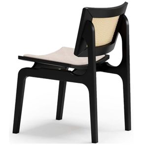 Cadeira Veronica Tela Sextavada Assento Boucle Bege e Base Preta - 73155