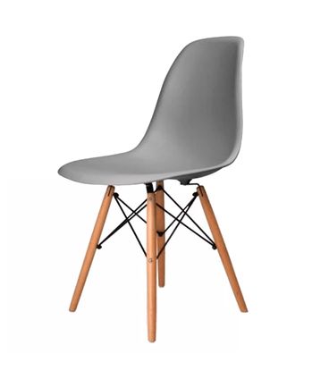 Kit 04 Cadeiras Eames Eiffel PP Cinza Base Madeira - 73127