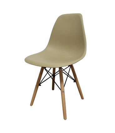 Kit 04 Cadeiras Eames Eiffel PP Fendi Base Madeira - 73130