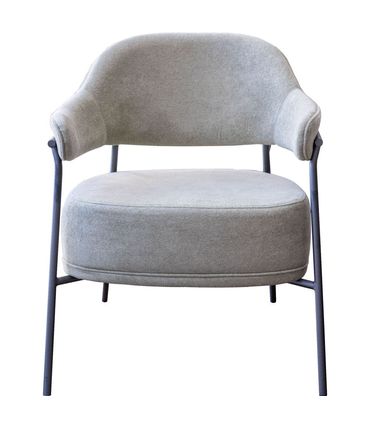 Poltrona Jurere Estofada Tecido Verde com Base em Aço Grafite - 72989