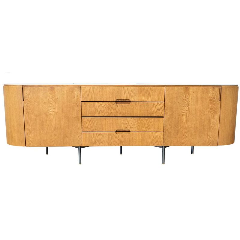 BuffetMumbai2Portas4GavetascorCarvalhocomVidroOffWhiteePesGrafite240cm64525