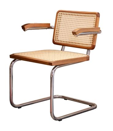 Cadeira Cesca com Braço Tela Sextavada e Base Aço Cromado - 70893