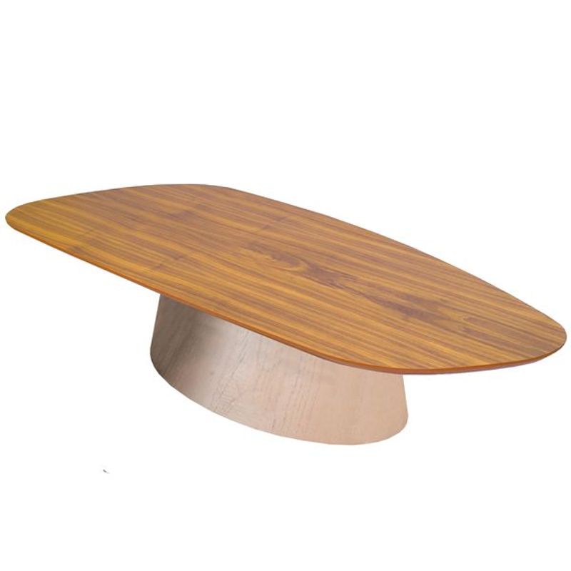 MesadeCentroOmegaAltaLaminadaNogueiracomBaseChampagne138cm72651