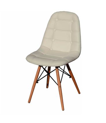 Kit 04 Cadeiras Madrid Courino Fendi Base Madeira - 73331