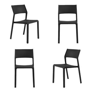 Kit 04 Cadeiras Mykonos Polipropileno Preto - 73342