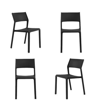 Kit 04 Cadeiras Mykonos Polipropileno Preto - 73342