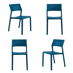Kit 04 Cadeiras Mykonos Polipropileno Azul Marinho - 73347