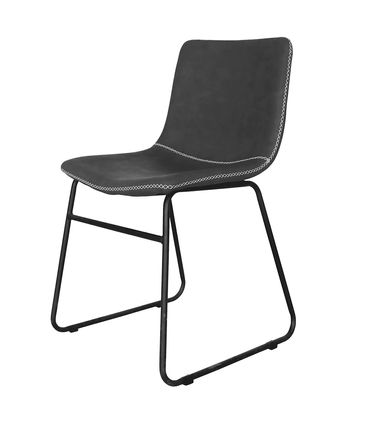 Kit 04 Cadeiras Marston Courino Preto Vintage Base Aço - 73358