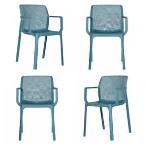 Kit 04 Cadeiras Sardenha Polipropileno Azul - 73398