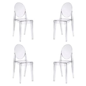 Kit 04 Cadeiras Louis Ghost Sem Braço Transparente - 73423