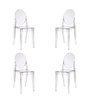 Kit 04 Cadeiras Louis Ghost Sem Braço Transparente - 73423