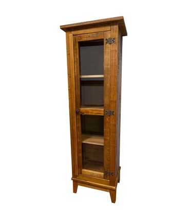 Cristaleira Torre 1 Porta em Madeira cor Rustica 150 cm - 71901