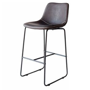 Kit 04 Banquetas Oxford Preto Vintage Base Aço 100cm - 73464
