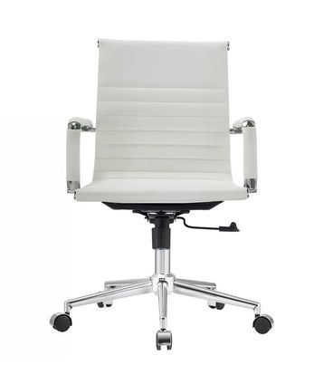 Cadeira Charles Eames Baixa Branca Base Cromada - 73488